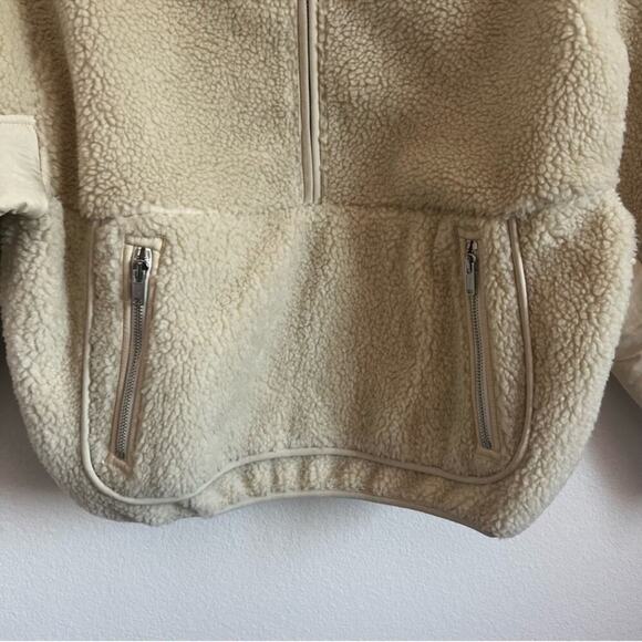 Madewell Faux Shearling Half-Zip Pullover in Ecru Size: XS, NWT - Picture 7 of 12
